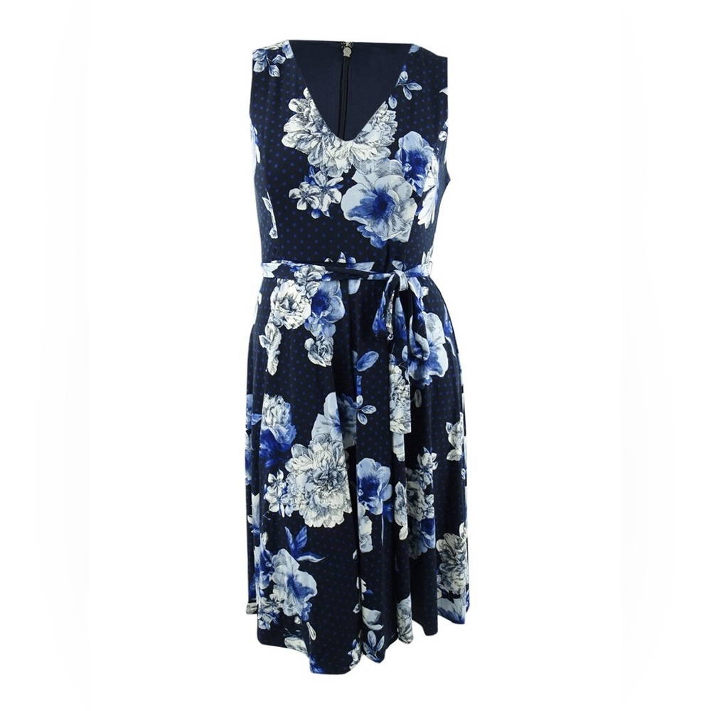Tommy Hilfiger Women’s Bloom Floral Fit & Flare Belted Dress size 16